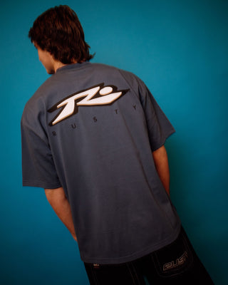 Man wearing Registered Short Sleeve Tee in China Blue