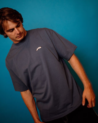 Man wearing Registered Short Sleeve Tee in China Blue