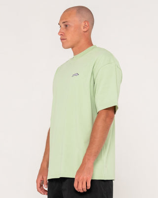 Man wearing Registered Short Sleeve Tee in Smoke Green