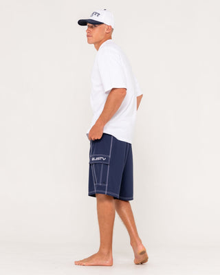 Man wearing Double Or Nothin Short Sleeve Tee in White