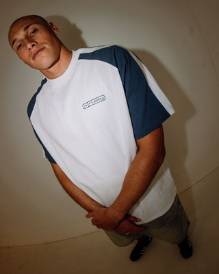 Man wearing Dodger Short Sleeve Tee in White