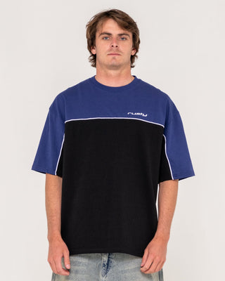 Man wearing Oblivion 2.0 Heavy Short Sleeve Tee in Black