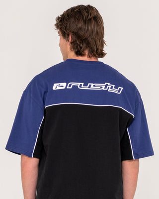 Man wearing Oblivion 2.0 Heavy Short Sleeve Tee in Black