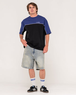 Man wearing Oblivion 2.0 Heavy Short Sleeve Tee in Black