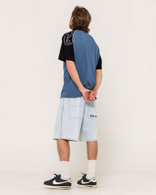 Man wearing Incognito Short Sleeve Tee in China Blue