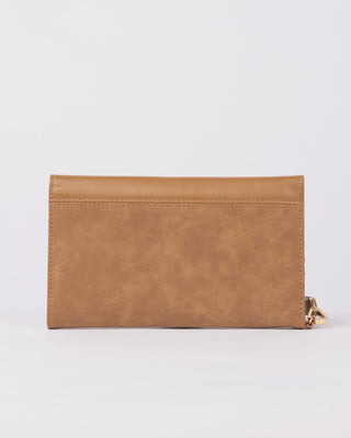 Womans Aria Suede Travel Wallet in Tan