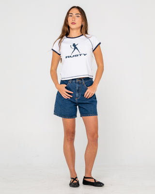 Cyprus High Waisted Denim Short