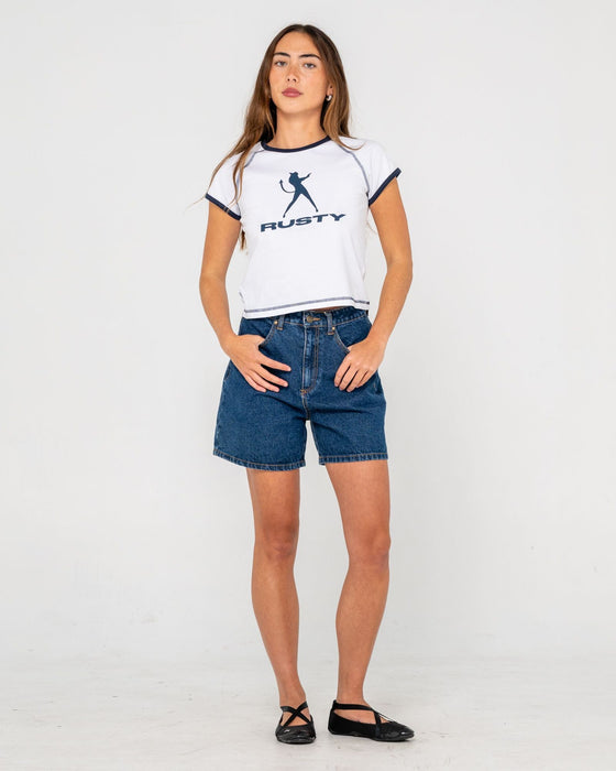 woman-wearing-cyprus-high-denim-short-in-deep-sea-blue