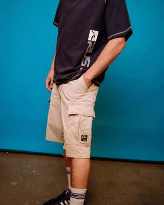 Man wearing Commando Cargo Short in Stone