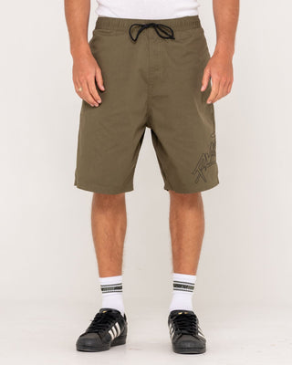 Man wearing Wear Eva DIY Elastic Short in Shadow Army