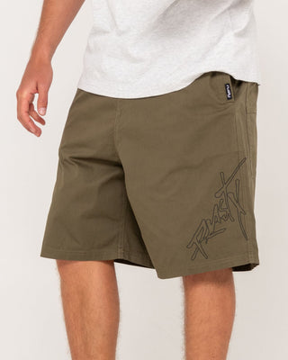 Man wearing Wear Eva DIY Elastic Short in Shadow Army