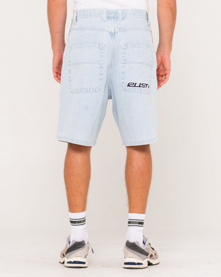 Man wearing Flip Daddy 2.0 Jort - Sky Blue Heather in Sky Blue Heather