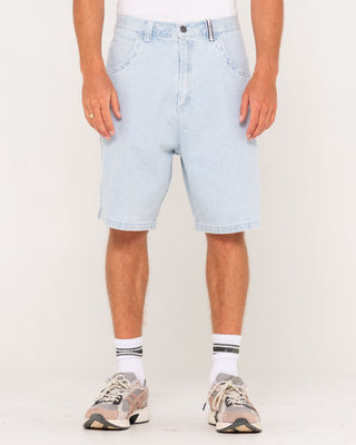 Man wearing Flip Daddy 2.0 Jort - Sky Blue Heather in Sky Blue Heather