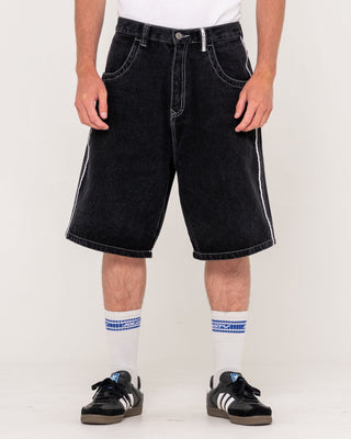 Man wearing Flip Daddy Draggin Jort-black Out in Black Out