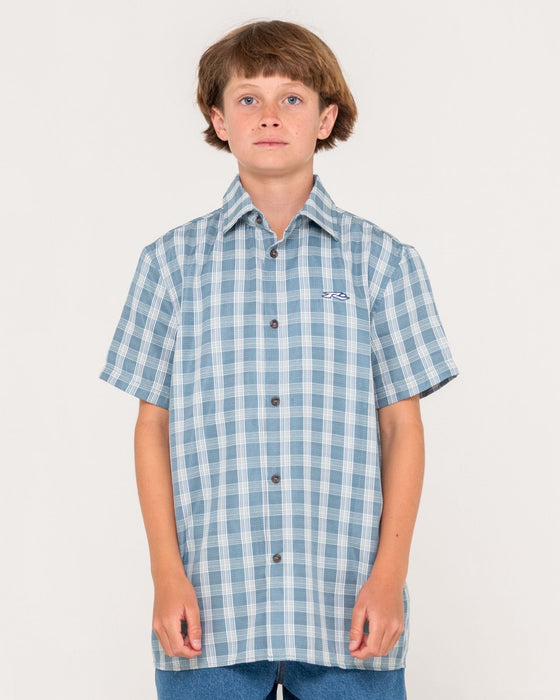 boy-wearing-datsun-check-short-sleeve-shirt-boys-in-dolphin-blue