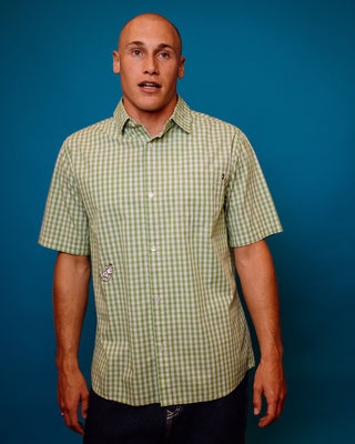 Man wearing Lucifer Got Lucky Ss Shirt in Green