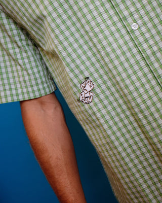 Man wearing Lucifer Got Lucky Ss Shirt in Green