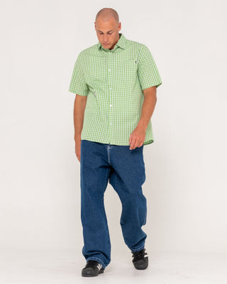 Man wearing Lucifer Got Lucky Ss Shirt in Green