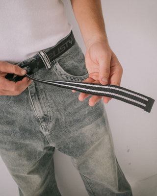 Mens Flip Daddy Elastic Webbing Belt in Black