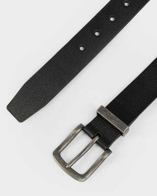 Mens Bent Leather Belt in Black