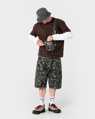 Mens Rambo Camo Crossbody Bag in Grey Camo 1