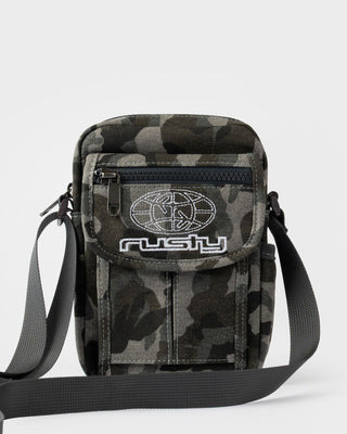Mens Rambo Camo Crossbody Bag in Grey Camo 1