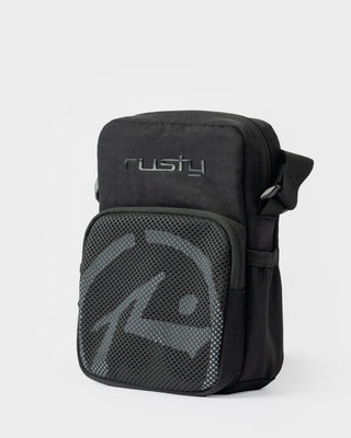 Mens Overturn Crossbody Bag in Black