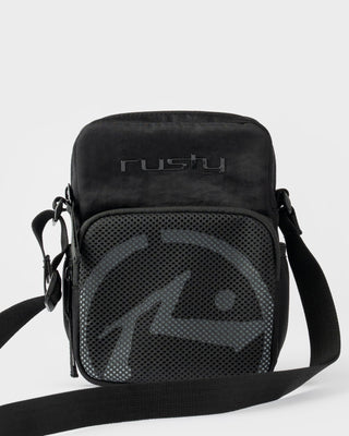 Mens Overturn Crossbody Bag in Black