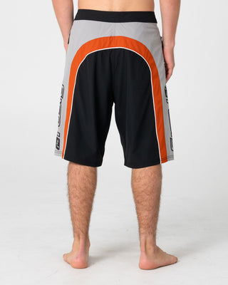 Man wearing Power-wing Fixed Waist Boardshort in Black