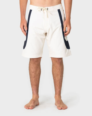 Man wearing Charger Fixed Waist Boardshort in Cream
