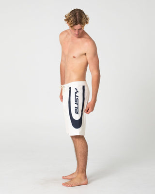 Man wearing Charger Fixed Waist Boardshort in Cream