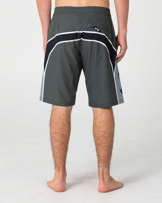 man-wearing-griffin-fixed-waist-boardshort-in-army-green