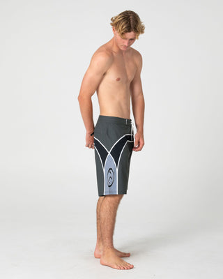 Man wearing Griffin Fixed Waist Boardshort in Army Green