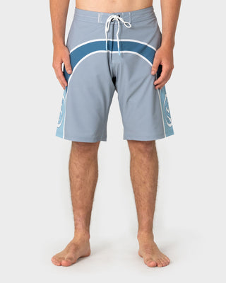 Man wearing Griffin Fixed Waist Boardshort in Stone Grey