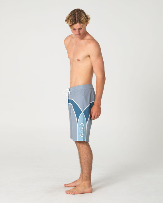 man-wearing-griffin-fixed-waist-boardshort-in-stone-grey