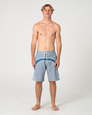 Man wearing Griffin Fixed Waist Boardshort in Stone Grey