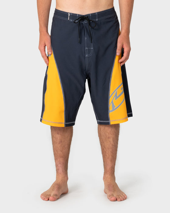 man-wearing-tribalay-fixed-waist-boardshort-in-coal