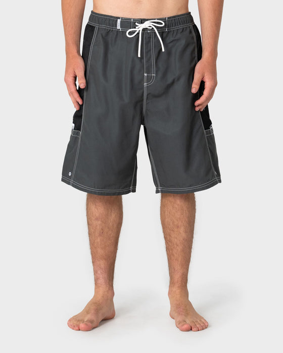 man-wearing-ventilator-hybrid-waist-boardshort-in-army-green