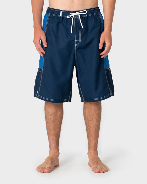 man-wearing-ventilator-hybrid-waist-boardshort-in-navy-blue