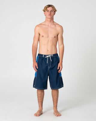 Man wearing Ventilator Hybrid Waist Boardshort in Navy Blue