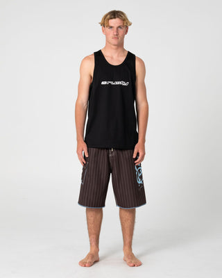 Man wearing Scribbla Fixed Waist Boardshort in Java