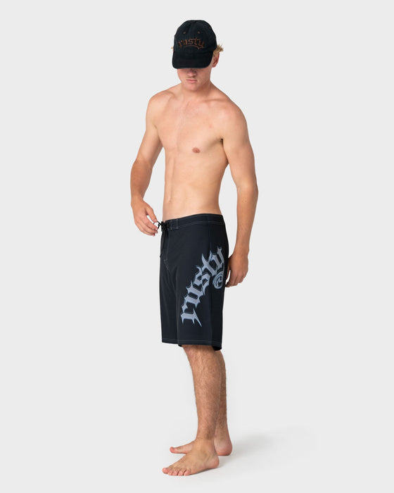 man-wearing-scream-fixed-waist-boardshort-in-black