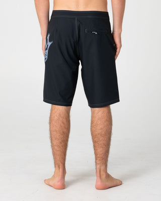 Man wearing Scream Fixed Waist Boardshort in Black