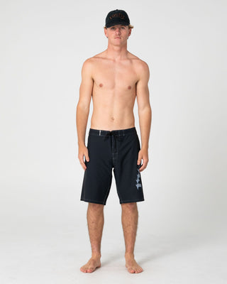 Man wearing Scream Fixed Waist Boardshort in Black