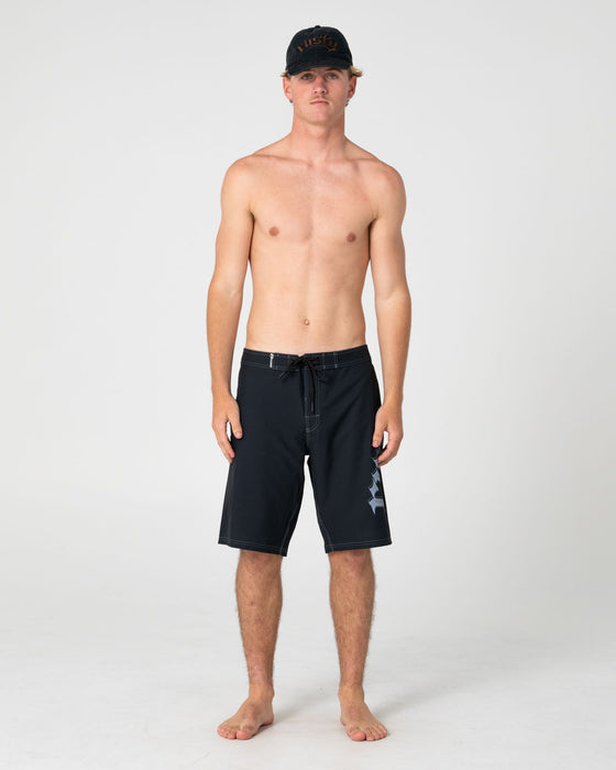 man-wearing-scream-fixed-waist-boardshort-in-black