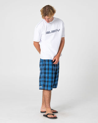 Man wearing Rambo Elastic Waist Boardshort in Navy Blue