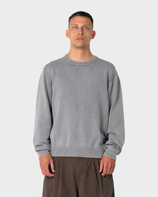 Man wearing Decode Sweater in Steel Blue