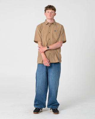Man wearing Flip Daddy Loaded Jean in Blasted Middy Blue