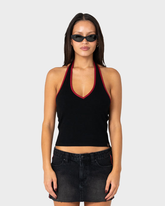 woman-wearing-halley-halter-top-in-black