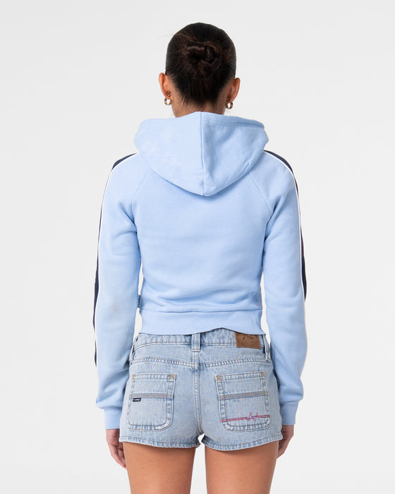 woman-wearing-retro-lines-zip-through-hooded-fleece-in-retro-blue